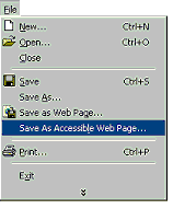 Save As Accessible Web Page