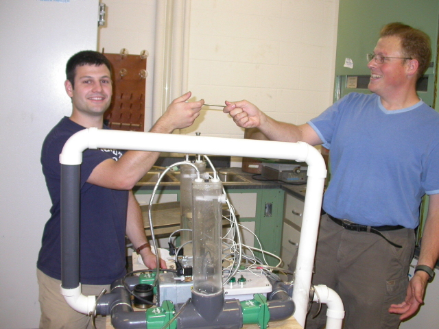 Me and Guillaume working with his pump