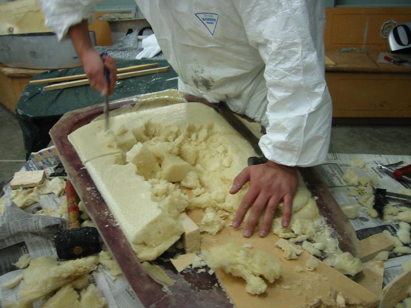 Foam stuck in a tool.