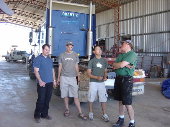 The garage in Winton, Queensland after the accident